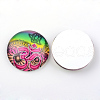 Yoga Theme Glass Cabochons X-GGLA-L011-25mm-29-2