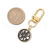 Flat Round with Moon Phase Alloy Enamel Pendant Decorations HJEW-JM02666-3