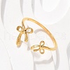 304 Stainless Steel Bowknot Cuff Rings RJEW-H246-01G-01-3