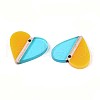 Transparent Resin & Wood Pendants RESI-T057-79-2