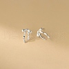 925 Sterling Silver Stud Earrings EJEW-Q030-06S-5