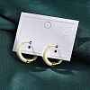 Brass & 925 Sterling Silver Pin Hoop Earrings EJEW-R013-02G-01-3