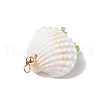 Cylinder Seed Beaded Starfish & Shell Pendants PALLOY-MZ00547-05-4