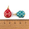 Brass Enamel Pendants KK-E112-18G-4