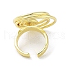 Brass Open Cuff Rings for Women RJEW-A035-04G-3