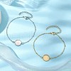 2Pcs 2 Colors 304 Stainless Steel Round Cabochon Setting Bracelets BJEW-JB11091-2