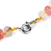 Tigerskin Glass Rondelle Graduated Beaded Necklaces for Women Men NJEW-K388-02P-3