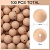 100Pcs Silicone Beads Round Rubber Bead 15MM Loose Spacer Beads for DIY Supplies Jewelry Keychain Making JX445A-1