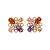 Brass Micro Pave Cubic Zirconia Stud Earrings EJEW-R018-10G-02-4