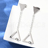304 Stainless Steel Rhinestone Stud Earrings EJEW-Z089-17P-3