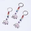 Natural Rose Quartz Chakra Keychain KEYC-P040-E07-1