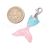 Mermaid Tail Resin Pendant Decorations HJEW-JM03244-3
