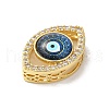 Rack Plating Brass Cubic Zirconia Beads KK-G504-21G-02-2