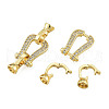 Brass Pave Clear Cubic Zirconia Fold Over Clasps KK-N259-18-4