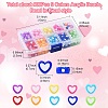 400Pcs 9 Colors Heart Acrylic Beads TACR-YW0001-94-3