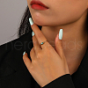 925 Sterling Silver Pave Cubic Zirconia Adjustable Open Cuff Rings for Women FP6084-2-1
