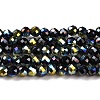 Electroplate Glass Beads Strands GLAA-H021-01B-HP03-2