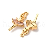 Brass Micro Pave Cubic Zirconia Pendants KK-K382-26G-01-2