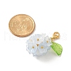 Flower Glass Pendant Decoration HJEW-TA00286-03-3