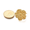 Flower 201 Stainless Steel Open Cuff Ring for Women RJEW-A053-02H-G-3