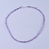 Natural Amethyst Beaded Necklaces NJEW-K114-B-A21-1