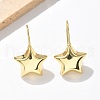 Star Brass Dangle Earrings EJEW-B132-05G-2