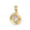 Brass Micro Pave Cubic Zirconia Pendants KK-U041-02G-01-1