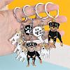 WEWAYSMILE 2 pcs Dog Keychain Car Keychain Pet Pendant Key-Ring Lovely Dog Key-ring Portable Metal Keychain Gift for Pet Lover Birthday Puppy Theme Party Supplies (Jack Dog) JX796A-5
