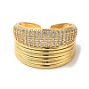 Brass Micro Pave Cubic Zirconia Open Cuff Rings for Women RJEW-G325-01E-G-2