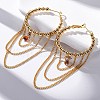 Brass Micro Pave Clear Cubic Zirconia Hoop Earrings EJEW-R014-15G-2
