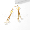 Retro Heart Tassel Stainless Steel Stud Earrings LE0057-5