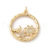 Rack Plating Brass Micro Pave Cubic Zirconia Pendants KK-A190-18G-1