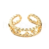 Rack Plating Brass Micro Pave Cubic Zirconia Open Cuff Rings for Women RJEW-U026-04G-04-2