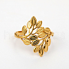 Stainless Steel Leaf Open Cuff Ring Women's Holiday Date Gift RU2411-2