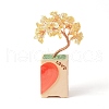 Heart Money Tree Natural Yellow Quartz Bonsai Display Decorations DJEW-G027-16RG-05-3