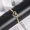 Brass Micro Pave Clear Cubic Zirconia Link Bracelets BJEW-M050-05G-01-3