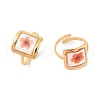 Square Ion Plating(IP) 304 Stainless Steel Open Cuff Rings for Women RJEW-Z052-05G-3