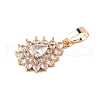 Brass Micro Pave Cubic Zirconia Pendants KK-E795-05KCG-2