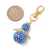 Angel Glass Seed Bead Pendant Decorations HJEW-MZ00088-04-3