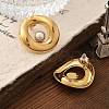 304 Stainless Steel Oval Stud Earrings STAS-Z112-11G-3