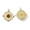 PVD Vacuum Plating 201 Stainless Steel Natural Red Jasper Pendants STAS-C064-VC890-2