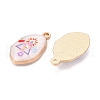 Printed Rack Plating Alloy Enamel Pendants ENAM-T020-04F-2