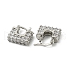Rectangle Rack Plating Brass with Cubic Zirconia Hoop Earrings EJEW-Z035-02P-2
