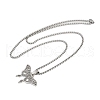Hollow Out Butterfly 304 Stainless Steel Pendant Necklaces for Men Women NJEW-K283-24P-2