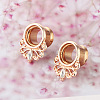 316L Surgical Stainless Steel Crystal Rhinestone Horse Eye Ear Plugs Gauges WG2285B-11-2