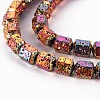 Electroplated Natural Lava Rock Beads Strands G-T114-71A-3