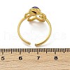 316 Stainless Steel with Natural Mixed Gemstone Cuff Rings RJEW-Z098-01G-09-5