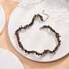 Natural Tiger Eye Chip Beaded Necklaces NJEW-JN04275-01-3