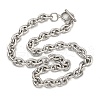 304 Stainless Steel Cable Chain Necklaces for Men Women NJEW-G152-01P-1