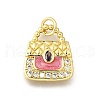 Brass Micro Pave Clear Cubic Zirconia Pendants KK-F899-09G-1